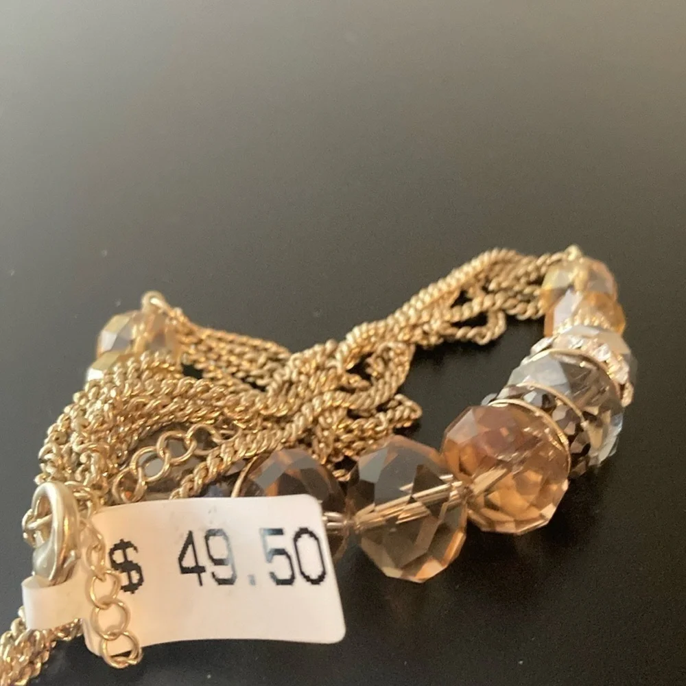 Macy's Gold and Brown Beaded Necklace
